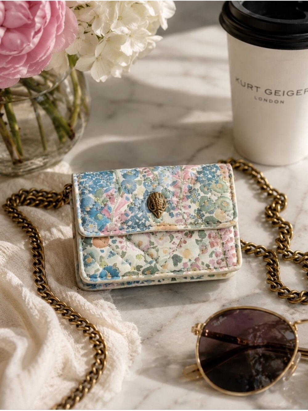 Kurt Geiger London Micro Kensington Floral Printed Crossbody Bag NWT